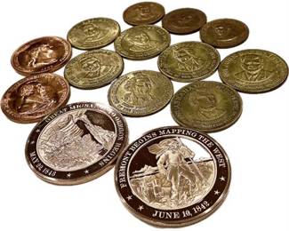 PRESIDENTIAL COLLECTOR COINS & COMMEMORATIVE COPPER ROUNDS