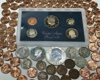 U.S. Coin Lot - Indian Heads, Silver, Proofs, Uncirculated Coins, War nickels
