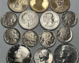 🇺🇸 U.S. Coin Lot – Buffalo Nickels, Silver Coins, Presidential Dollars & More