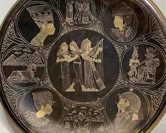 Vintage Egyptian Revival Brass Wall Plate