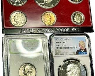 1776–1976 Bicentennial Silver Proof Coins Lot – NGC PF67 Cameo Eisenhower $1, Pr