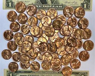 1935 D & 1935 E Silver Certificate $1 Dollar Notes x Uncirculated 1960’s pennys