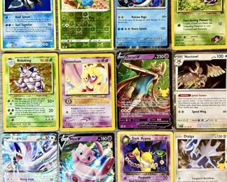 12 Pokémon Cards - MEW, LUGIA, NIDOKING, HYPNO, DIALGA, EKANS, SMOOCHUM ECT