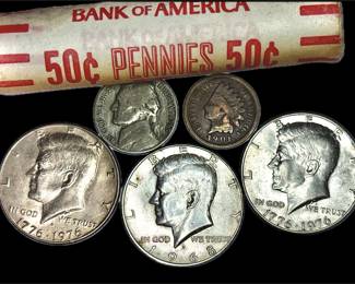 🔹 Lot of Mixed U.S. Coins – Silver, Vintage & uncirculated 1974 D Bank roll