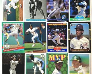 Rickey Henderson Baseball Card Lot