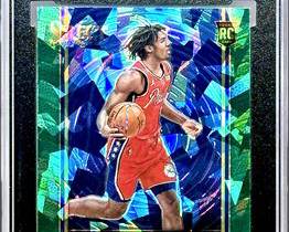 🔥 2020-21 Panini Select – Tyrese Maxey Rookie Selections – Green Prizm – SGC 9.