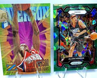  Allen Iverson Rookie Card & Green Prizm Cracked Ice 