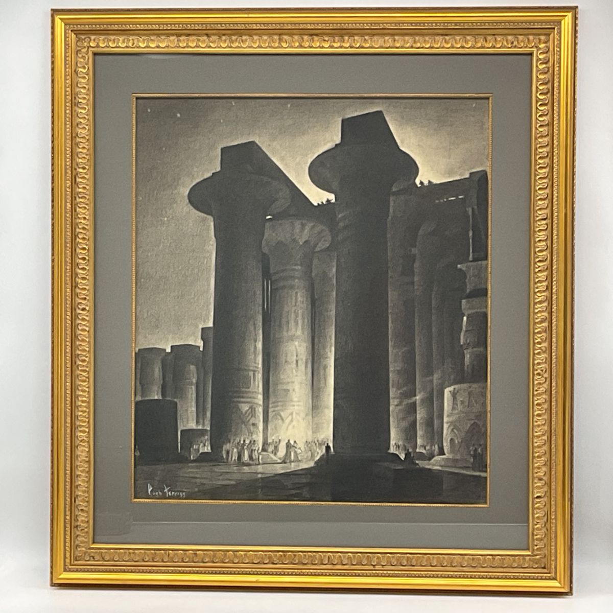 Hugh Ferriss (1889-1962) Charcoal Drawing