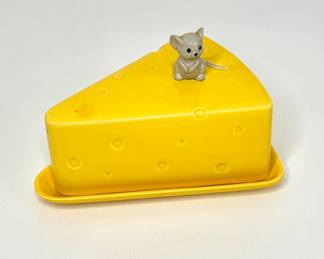 Vintage Lefton Covered Cheese Plate with Mouse 