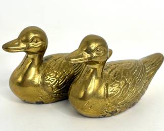 Set of 2 Little Brass Ducks 