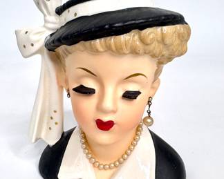 1956 Napco Navy Lady Head Vase Model C2633C 