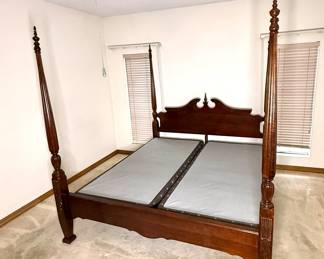 Cochran 4 Poster King Sized Federal Style Bed with Box Spring by Hood Furniture 