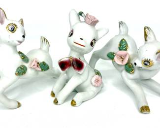 Set of 3 Reindeer JAPAN Figurines 