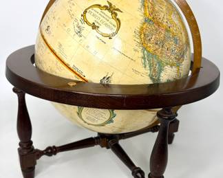 Vintage Replogle World Globe on Wooden Stand 