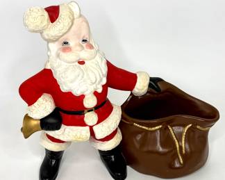 Vintage Atlantic Mold Ceramic Santa Clause with Toy Bag 
