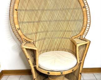 1960's Rattan Peacock Chair 