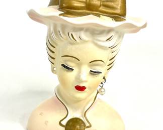 Vintage Lee Wards Pink Lady Head Vase 