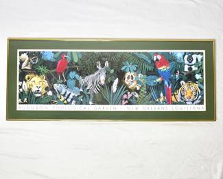 Framed NOLA Audubon Zoological Garden Print 
