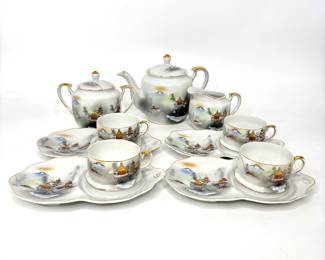 Vintage Japanese Kutani Porcelain Tea Set 