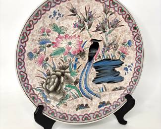 Vintage Hand Painted Porcelain Macau Decorative Platter 