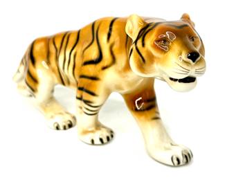 MCM Royal Dux Porcelain Crouching Tiger Figurine - 1 Foot Long 