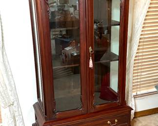 Beautifully Ornate Solid Wood Curio Cabinet 
