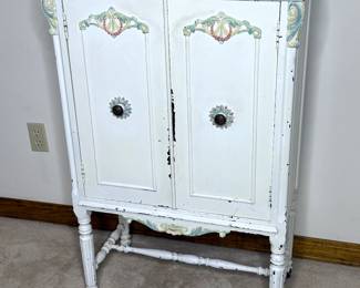 Antique Chippy Paint Shabby Chic Radio Cabinet 