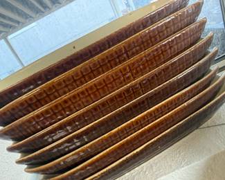 VINTAGE CORN ON THE COB TRAYS - CERAMIC