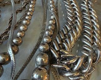 LOOK AT THAT HUGE STERLING LINK NECKLACE