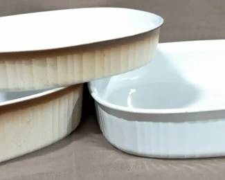 White Corning Dishes 