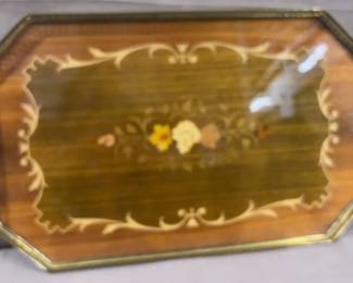 Beautiful Tray With Filigree Metal