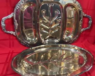Two Large Meat Serving Trays