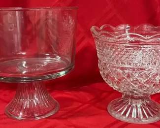 Two Pedestal Truffle Dishes