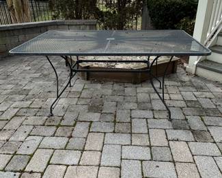 Woodard Style Rectangular Mesh Top Patio Dining Table