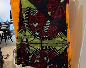 African Wax Print Fabric Sunburst Pattern linens