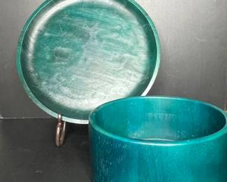 Wood salad bowl & tray 