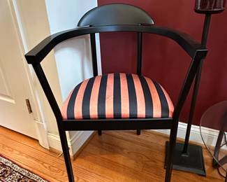 Modern Accent (2) Chair with Striped Upholstery