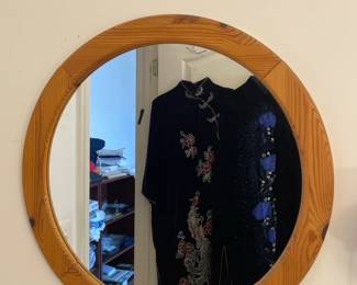 Round Pine Mirror