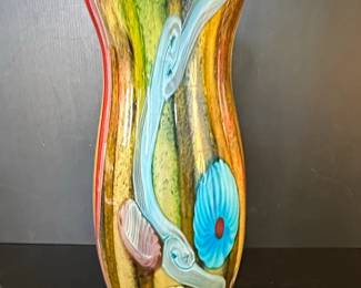 Murano Style Art Glass Vase