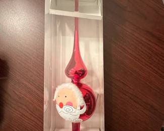 Pier Imports MouthBlown Santa Claus Tree Topper