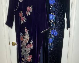 Velvet embroidered dresses