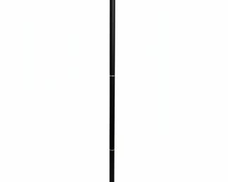 Black Torchiere Floor Lamp with Ribbed Accent 