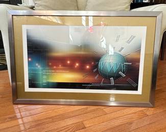 Digital Art Print WWW Globe with HTML Code