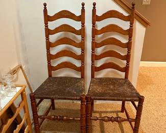 Ladder Back Chairs with Rush Seats