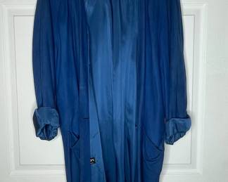 Lindzon Womens suede Blue Duster jacket vtg