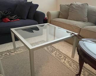 Contemporary Chrome and Glass Coffee Table
