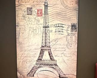 Eiffel Tower Vintage Postcard Collage Canvas Print