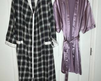 Christian Dior Plaid Robe and Eva Show Satin Robe Set