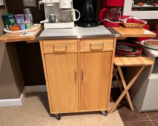 Kitchen Cart with Drop Leaf Extensions