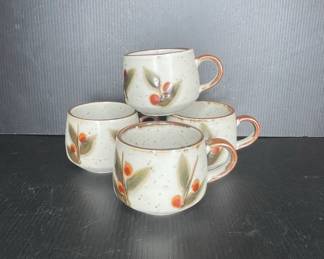 Set of Four Otagiri Bittersweet Stoneware Mugs 